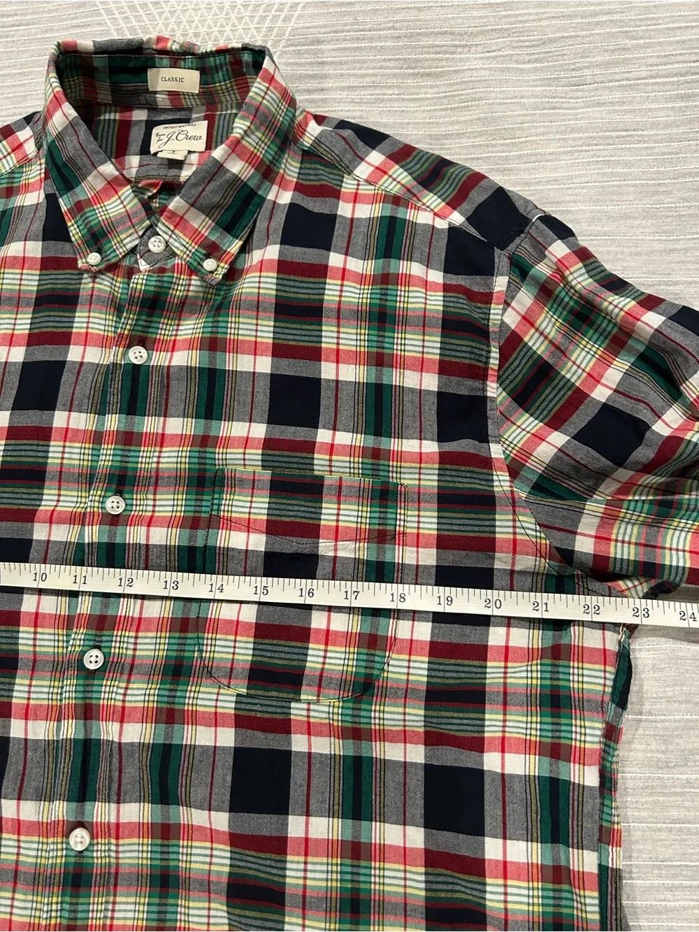 J. Crew Men's Plaid Button-Down Shirts — Green/Black & Navy/Red Large